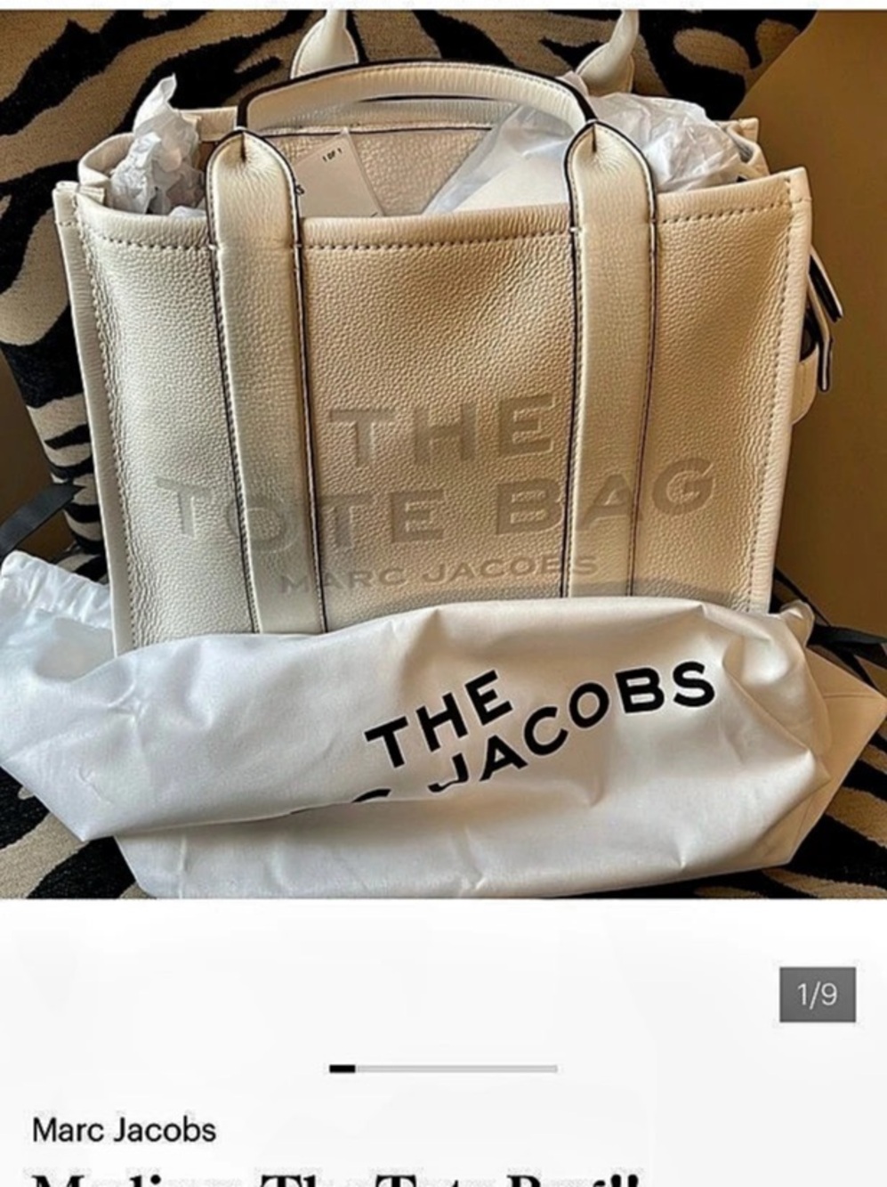 Marc Jacobs The Leather Medium Tote Bag in White